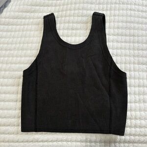 Black Lukulemon ribbed tank top